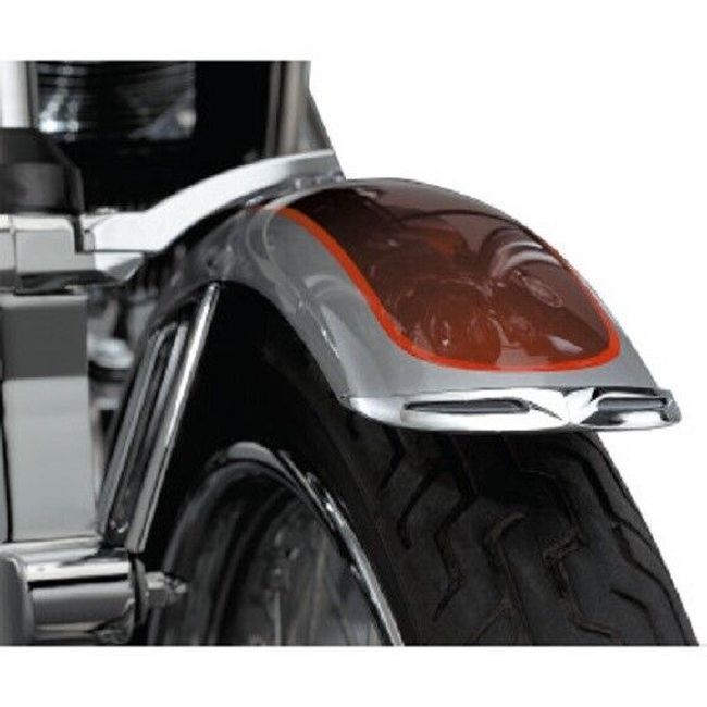 Fender Tip Front Leading Edge Most Narrow FXST XL Dyna Models Chrome - Click Image to Close