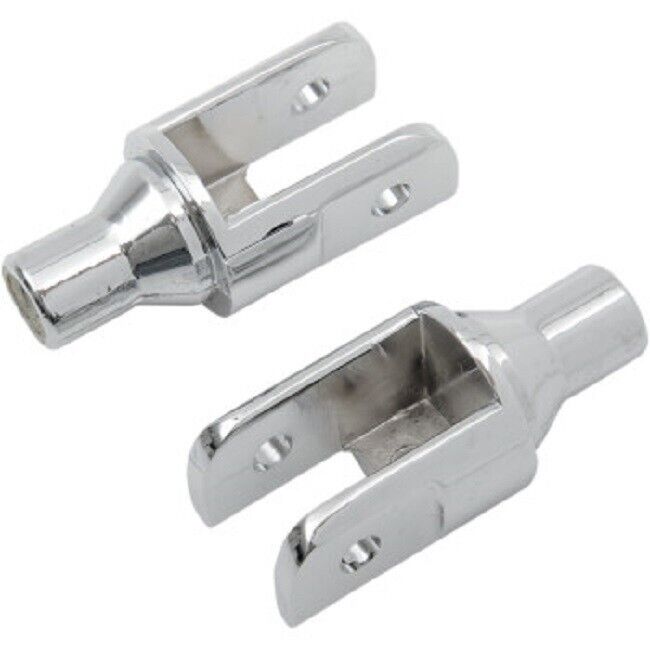 Female Peg Adapter For 5/8in Square Mounts Chrome (Pair) - Click Image to Close