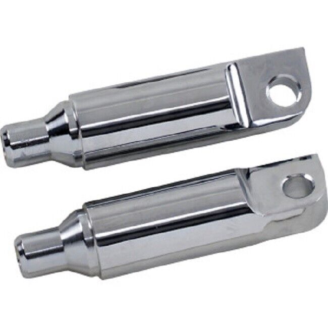 Male Mount 2-1/2inch Footpeg Extension Chrome (Pair) - Click Image to Close