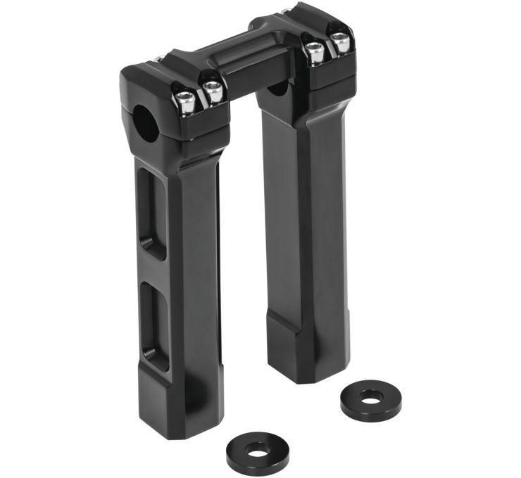 Kuryakyn 8inch Billet Handlebar Risers Black - Click Image to Close