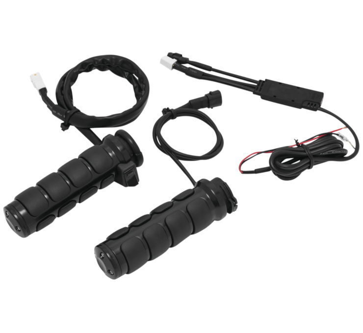 Heated ISO Grips Dual Cable Gloss Black - Click Image to Close