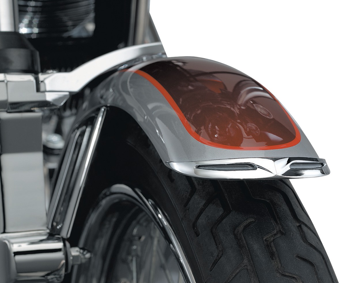 Fender Tip Front Trailing Edge 90-17 Fat Boy Models Chrome - Click Image to Close