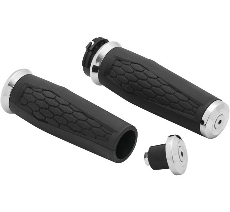 Hex Grips Dual Cable Chrome - Click Image to Close