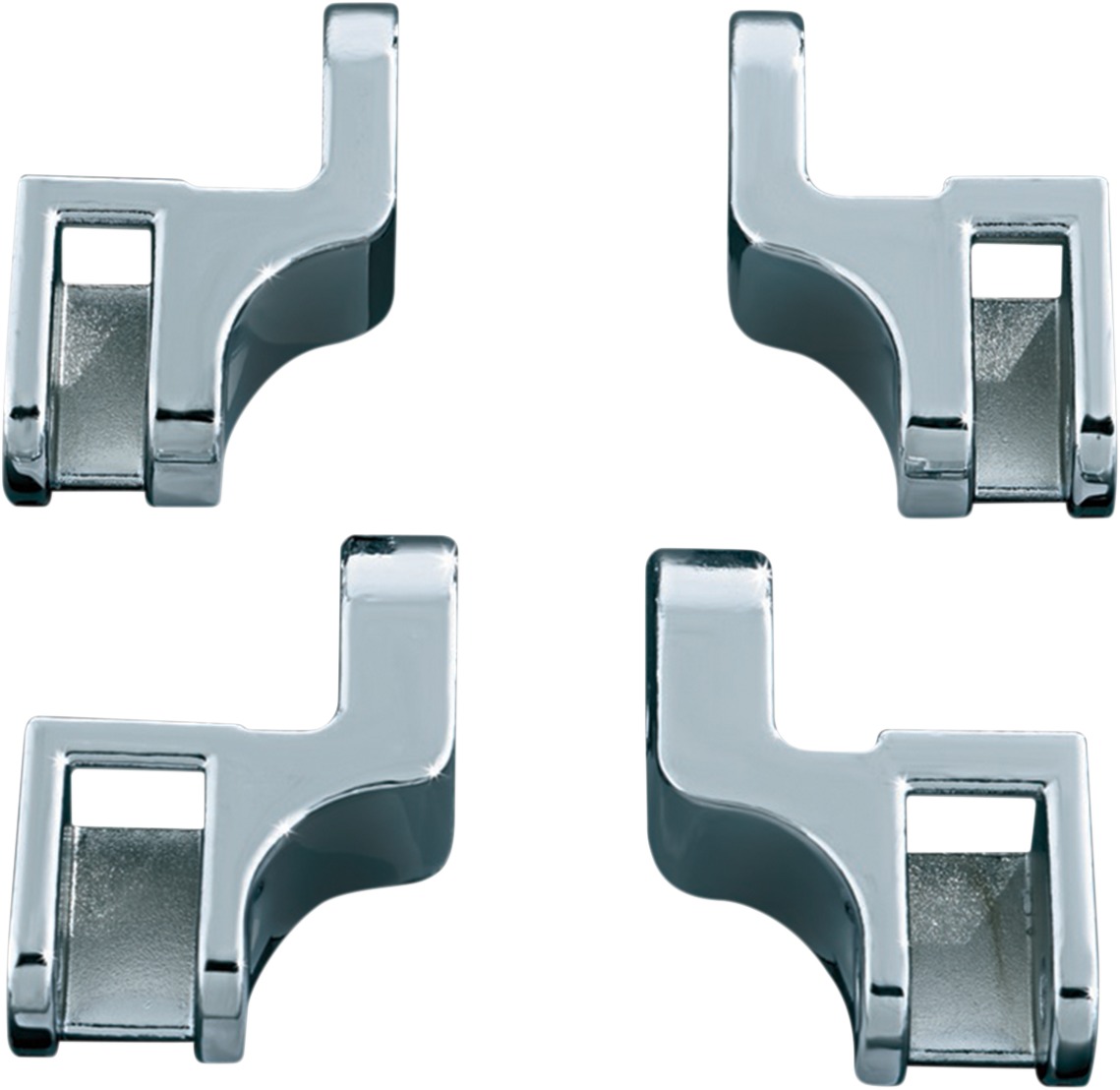 Driver Floorboard Relocation Brackets For FLST Models Chrome - Click Image to Close