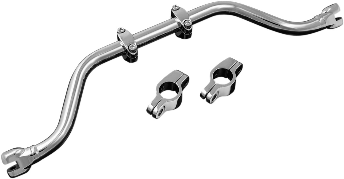 Adjustable Mustache Bar For 86-17 Softail Chrome - Click Image to Close