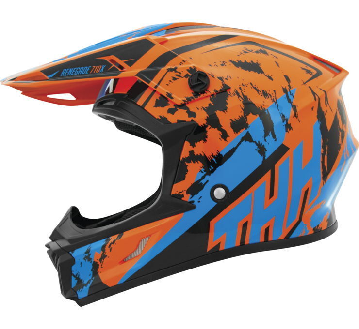 THH Helmets T710X Renegade Org/Blu Xs - Click Image to Close