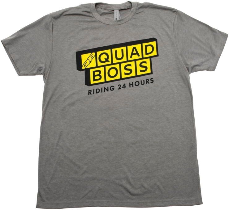 QuadBoss Qb Waffle Tee Gry/Ylw Lg - Click Image to Close