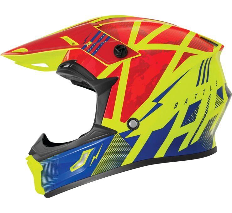 THH Helmets T710X Battle Red/Blu Ylg - Click Image to Close