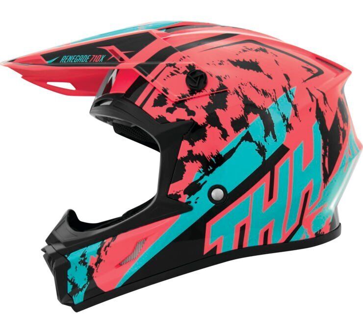 THH Helmets T710X Renegade Coral/Blu Sm - Click Image to Close