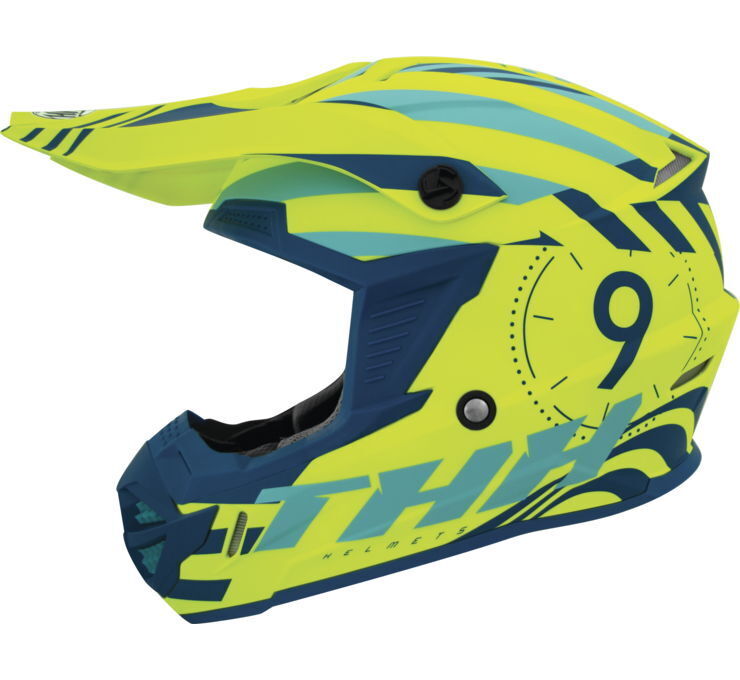 THH Helmets T730X Twister Neon Yelblu 2Xl - Click Image to Close