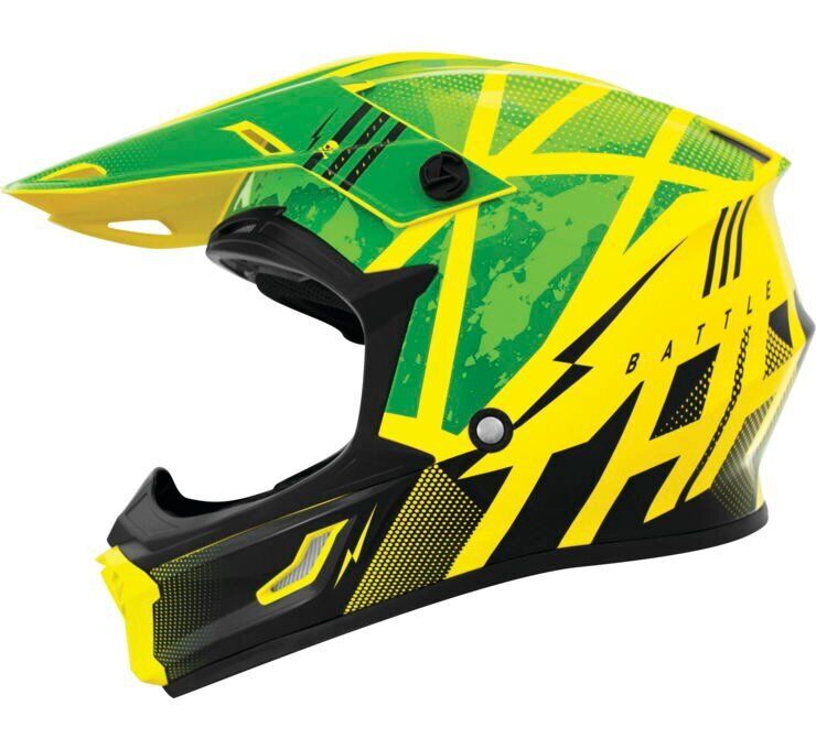 THH Helmets T710X Battle Grn/Blk Ymd - Click Image to Close