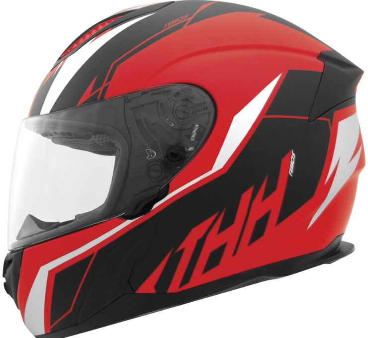 THH Helmets T810S Turbo Red/Sil Lg - Click Image to Close