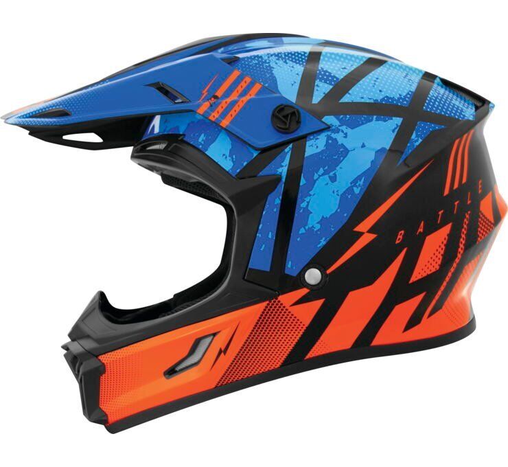 THH Helmets T710X Battle Blu/Org Lg - Click Image to Close