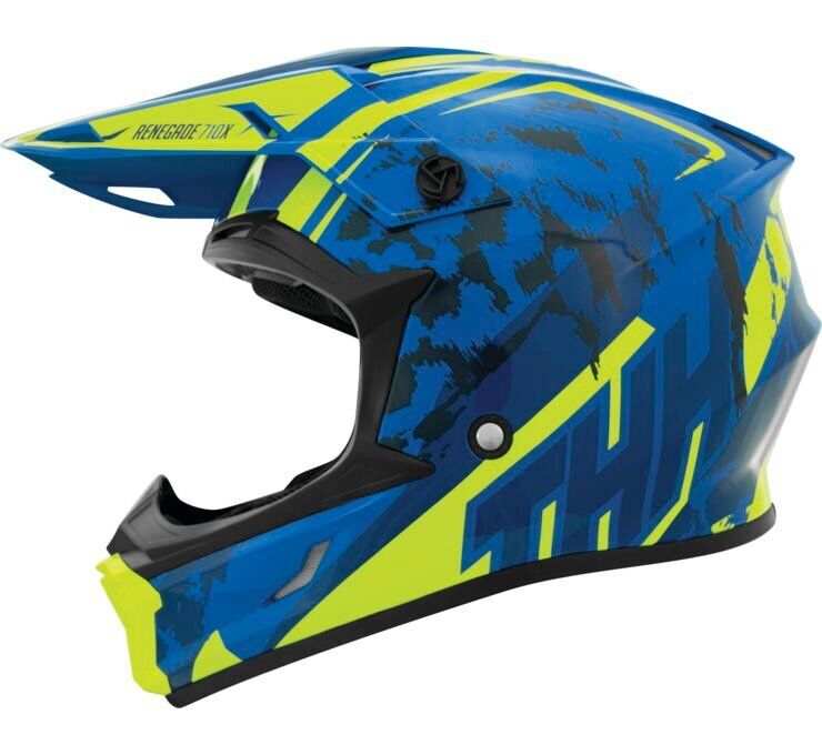 THH Helmets T710X Renegade Blu/Yel Lg - Click Image to Close