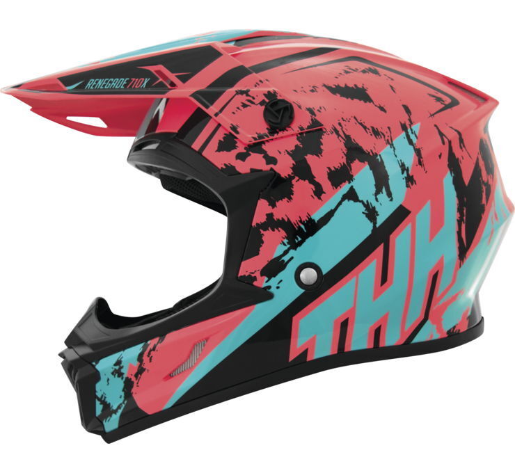 THH Helmets T710X Renegade Coral/Blu Xs - Click Image to Close