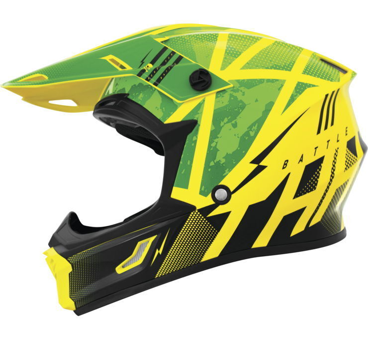 THH Helmets T710X Battle Grn/Blk Ysm - Click Image to Close