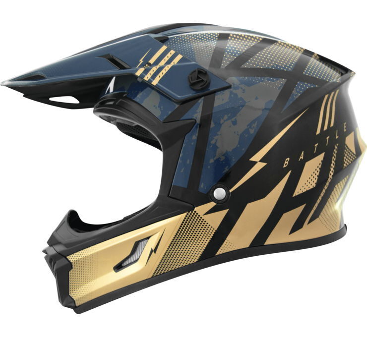 THH Helmets T710X Battle Blu/Gld Xs - Click Image to Close