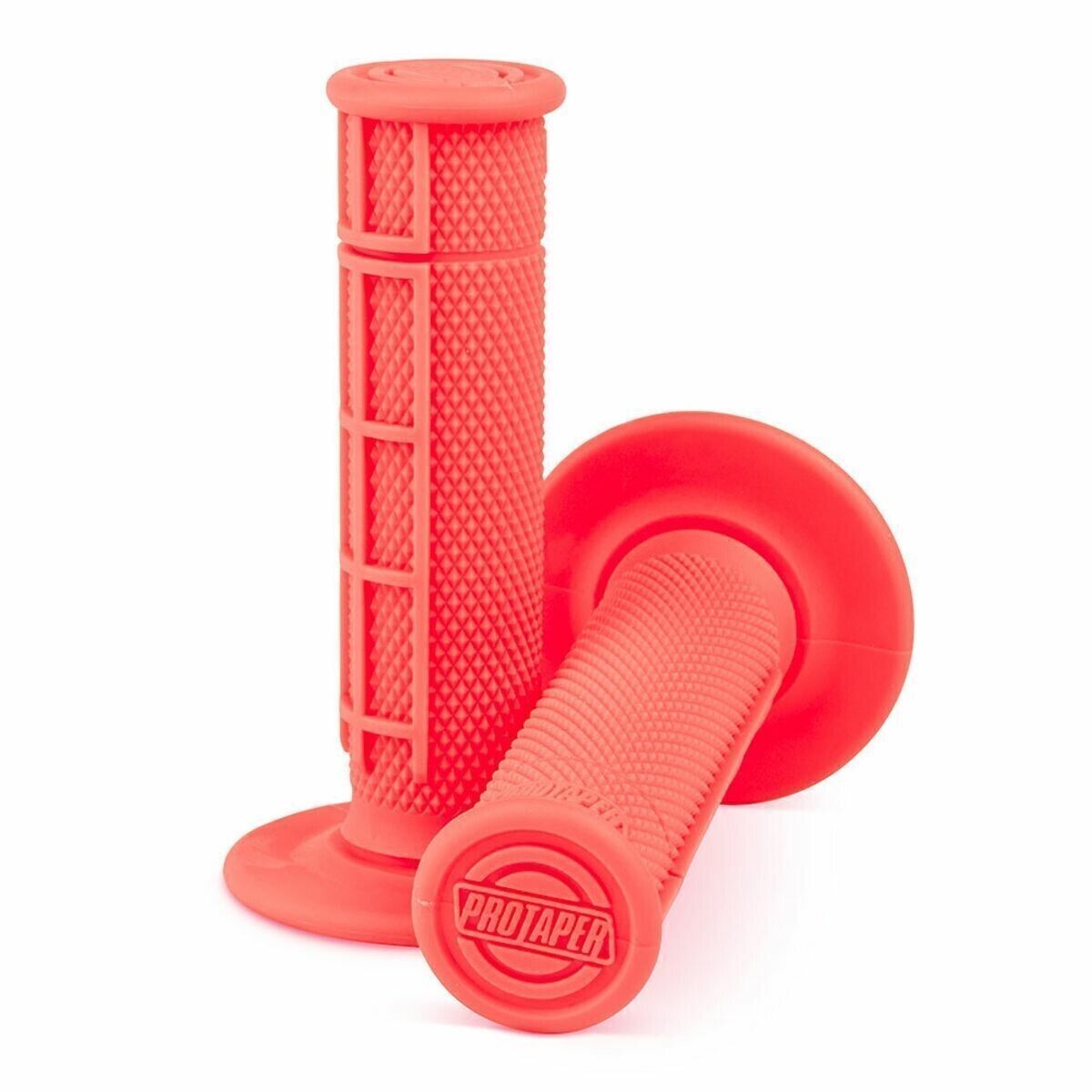 ProTaper 1/2 Waffle Grips - Neon Red - Click Image to Close