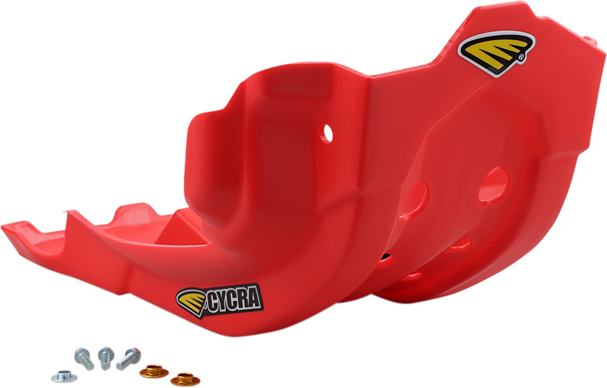 Cycra Full Armor Skid Plate - Red - Click Image to Close