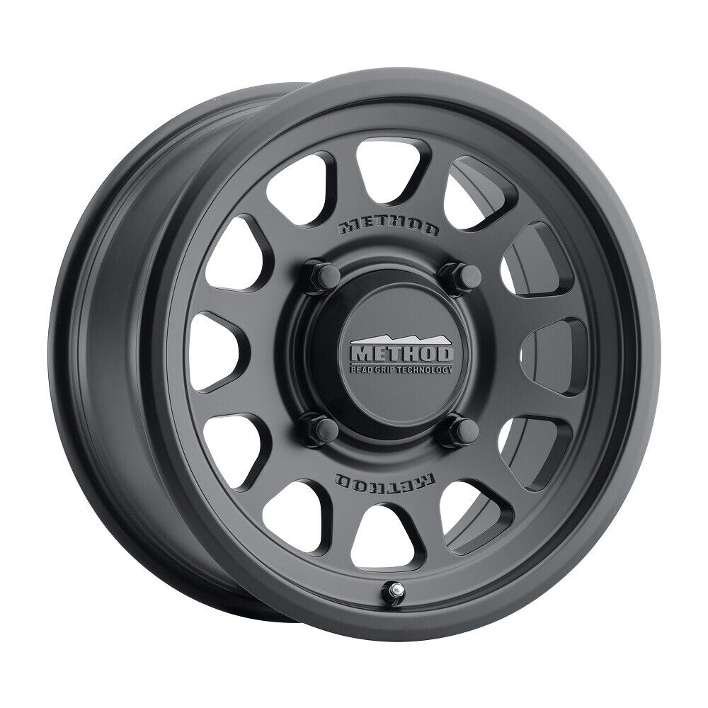 MR414 Bead Grip 15x7 / 4+3/13mm Offset / 4x156 / 132mm CB Matte Black Wheel - Click Image to Close