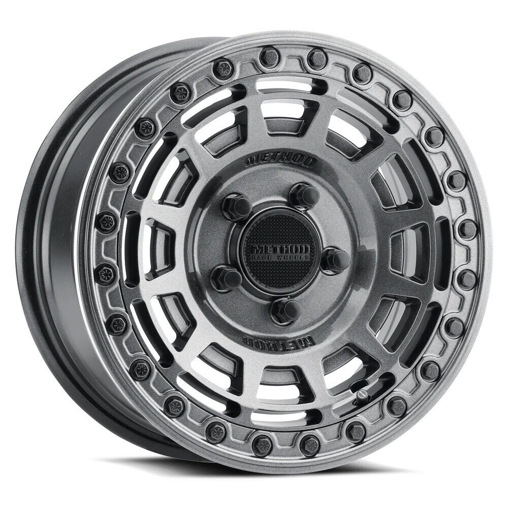 MR415 Beadlock 15x10 / 6+4/25mm / 5x4.5 / 76 CB Graphite Wheel - Graph. Ring - Click Image to Close