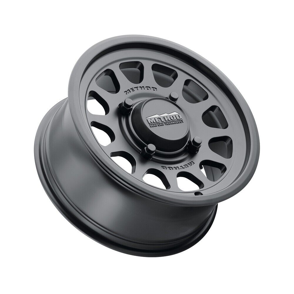 MR414 Bead Grip 15x7 / 5+2/38mm Offset / 4x136 / 106mm CB Matte Black Wheel - Click Image to Close