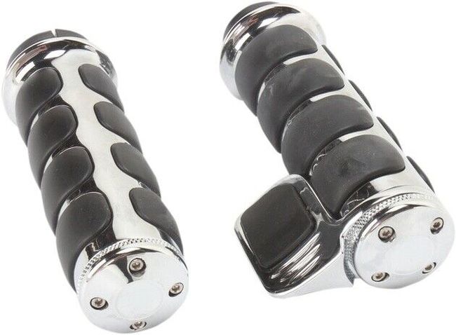 Premium ISO Grip With Contoured Throttle Boss Throttle-By-Wire Chrome - Click Image to Close