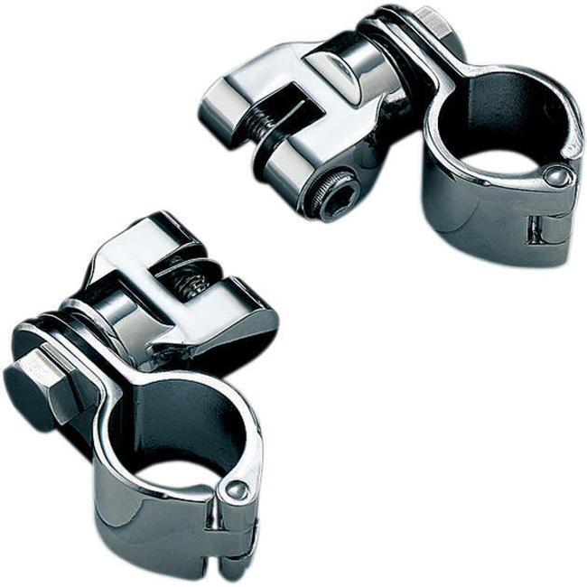 Peg Mounts With 1-1/4in Magnum Quick Clamps Chrome (Pair) - Click Image to Close