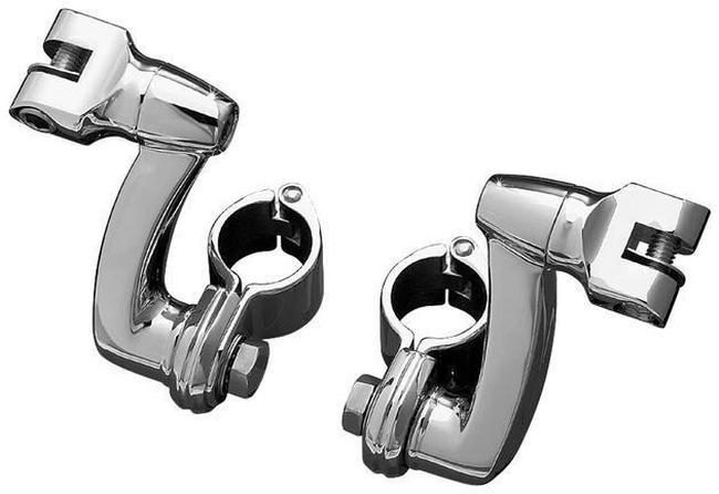 Longhorn Offset Peg Mounts With 1-1/4inch Magnum Quick Clamp Chrome (Pair) - Click Image to Close