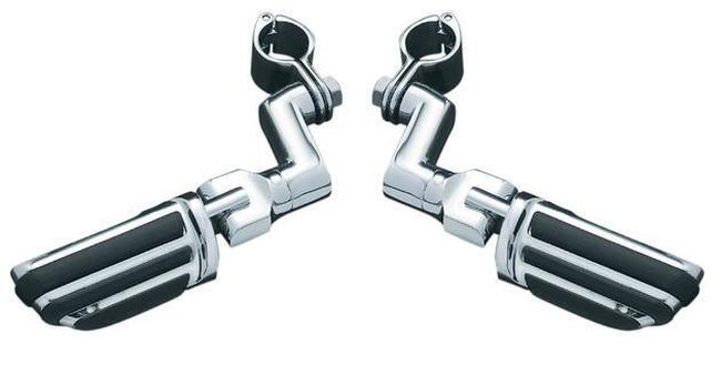 Pilot Pegs With Offset Mounts 1-1/4inch Clamps Chrome - Click Image to Close