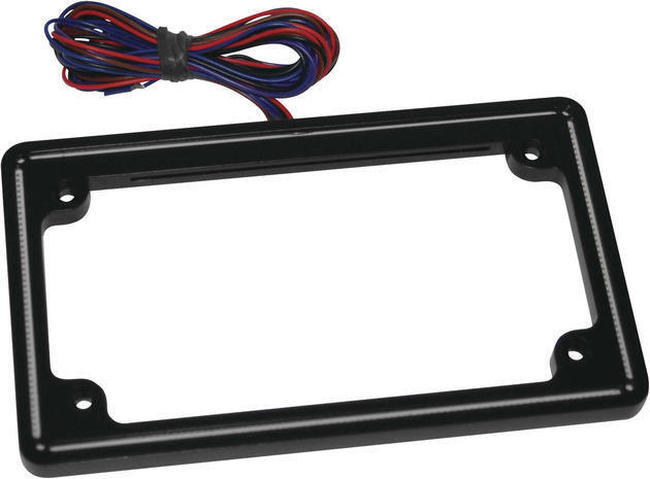 Matte Black Illuminated License Plate Frame - For Harley Trikes - Click Image to Close