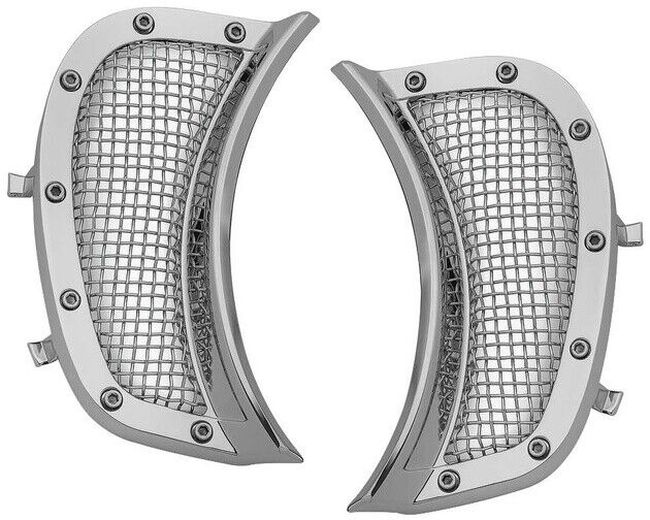 Mesh Headlight Vent Accents Chrome - Click Image to Close