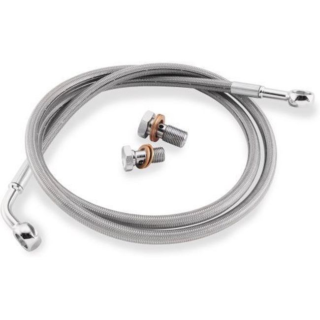 Front 4in Ext Econoline Brake Line Kit - For 09-12 Harley-Davidson FLT/FLH (Except FLRR) ABS - Click Image to Close