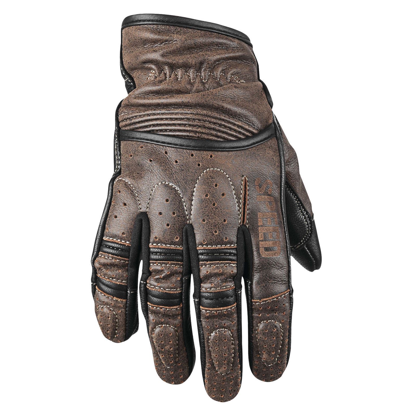 Rust and Redemption Leather Gloves Brown - Medium - Click Image to Close