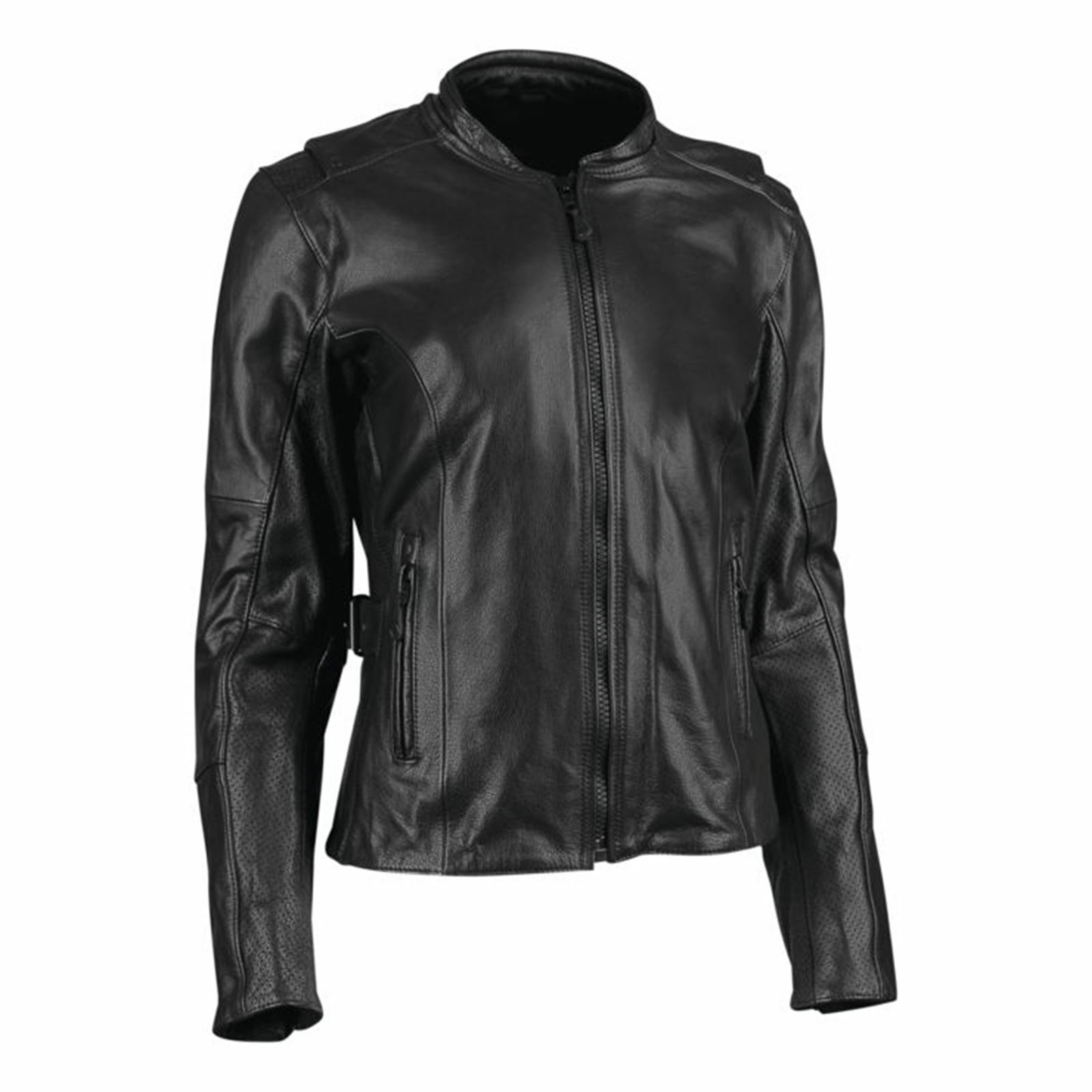 Throttle Body Leather Jacket Black Womens - 2XL - Click Image to Close