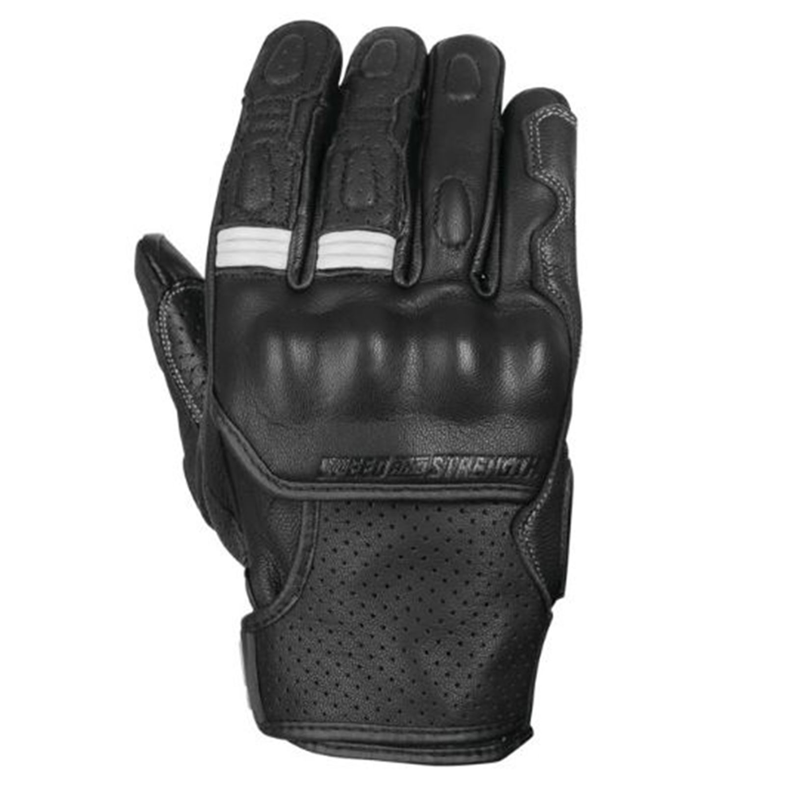 Twist of Fate Leather Gloves Black/White - 2XL - Click Image to Close