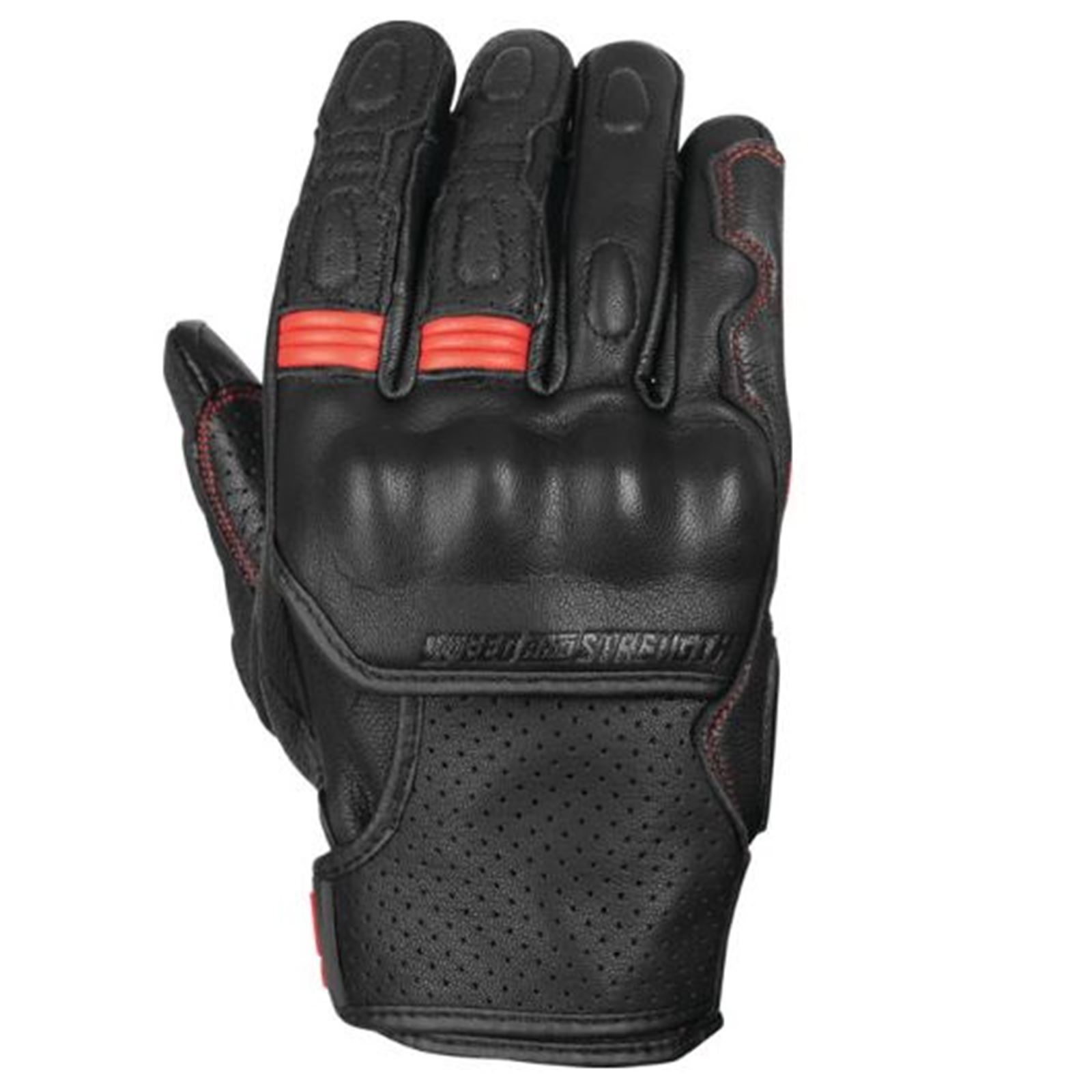 Twist of Fate Leather Gloves Black/Red - 2XL - Click Image to Close