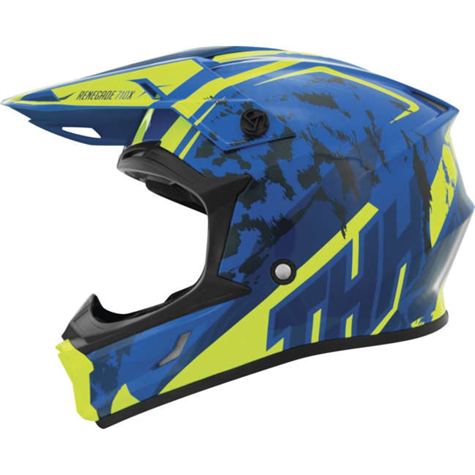 THH Helmets T710X Renegade Blu/Yel Md - Click Image to Close