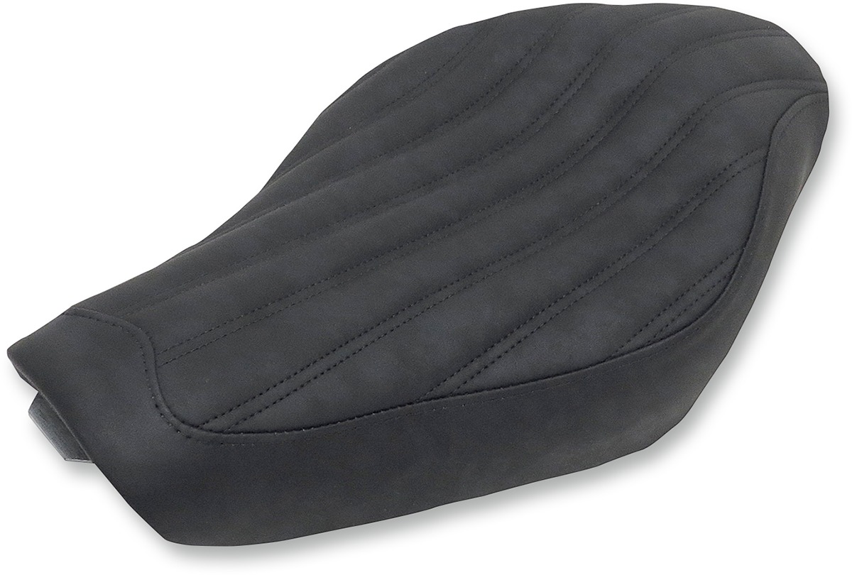 Knuckle Ribbed Solo Seat Black Gel - For 04-20 Harley XL XR - Click Image to Close