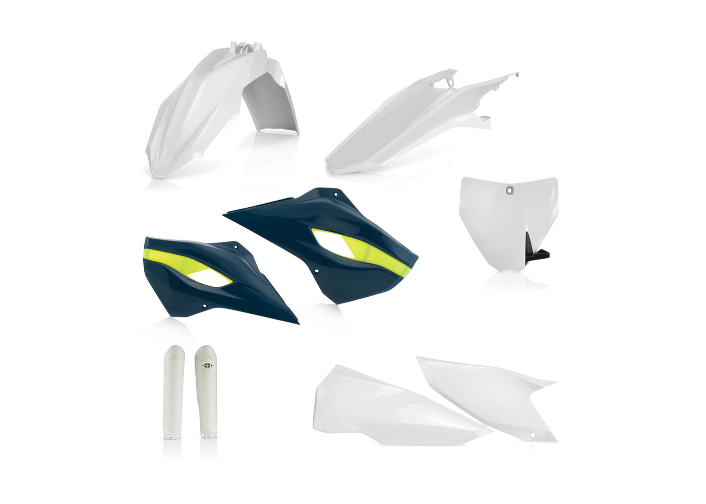 Full Plastic Kit - White/Dark Blue/Yellow Original 2016 - For 2016 Husqvarna TC250 - Click Image to Close