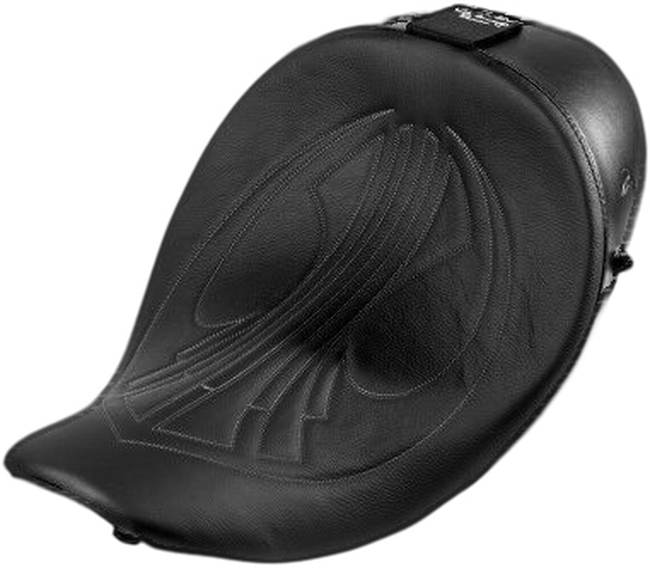 Stiched Bigseat Solo Seat - Black - For 97-07 Harley FLHR RoadKing - Click Image to Close