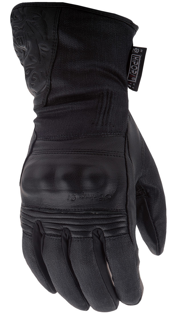 Women's Black Rose Riding Gloves Black Large - Click Image to Close