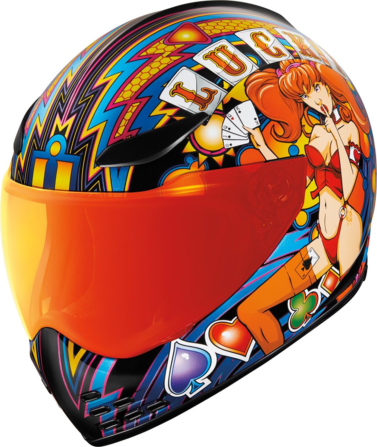 Domain Lucky Lid 4 Helmet Red Small - Click Image to Close