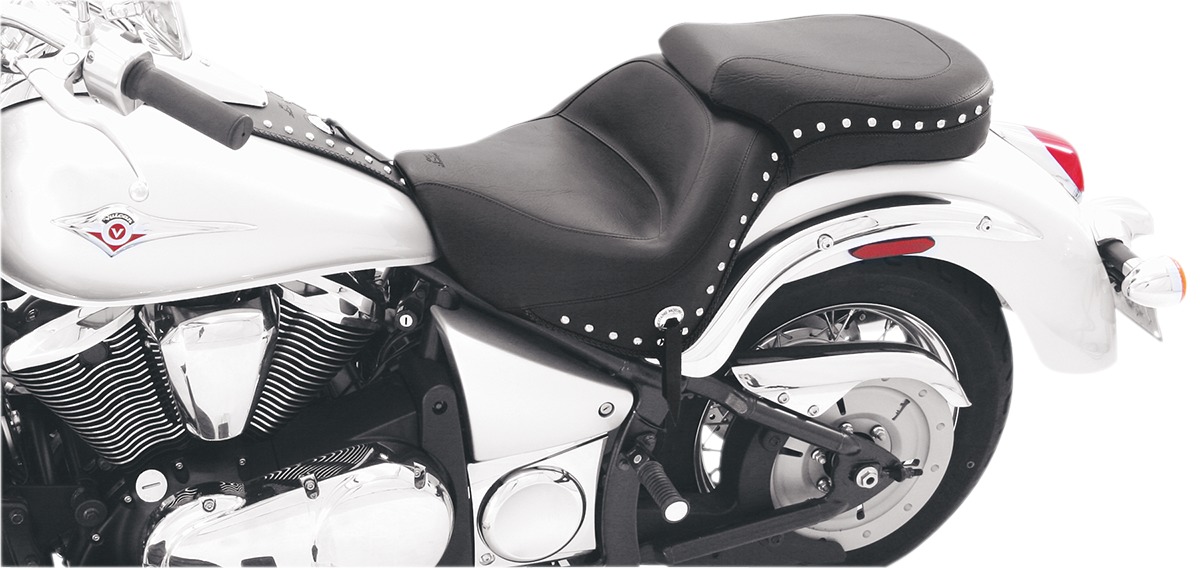 Touring Concho Studded Vinyl 2-Up Seat - Black - For VN900 Vulcan Cla/Cus - Click Image to Close