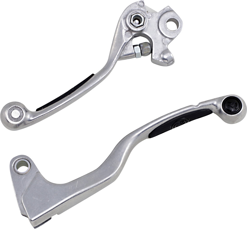 Natural & Black Competition Brake & Clutch Lever Set - For 07-18 Kawasaki KX Yamaha YZ - Click Image to Close