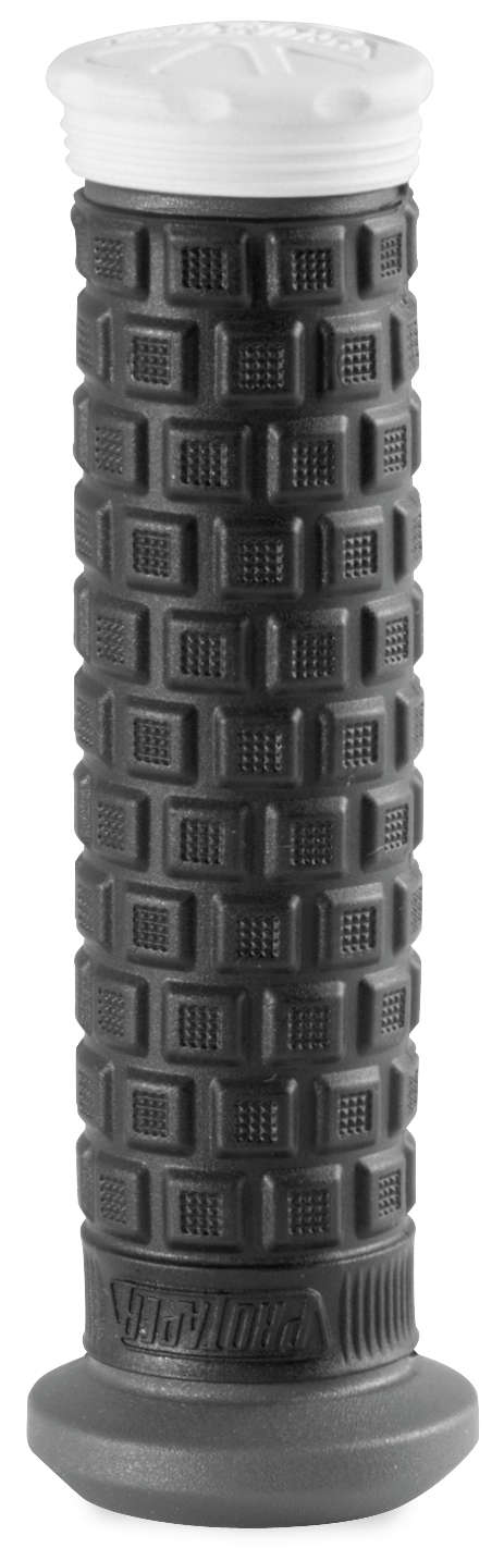 Pillow Top Lite Grips Black/Grey/White - For 7/8" Bars w/ Thumb Throttle - Click Image to Close