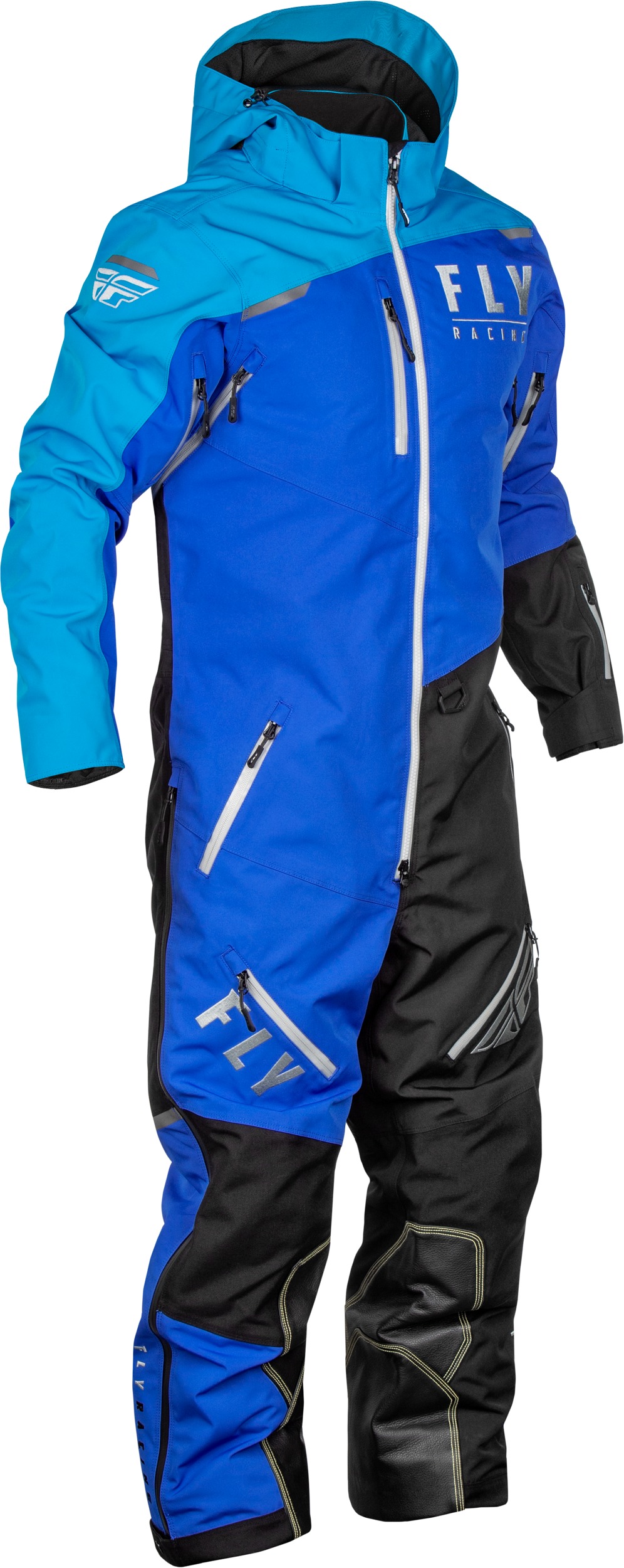 FLY RACING Cobalt Shell SB Monosuit Blue/Grey Large - Weatherproof monosuit for snow riding - Click Image to Close