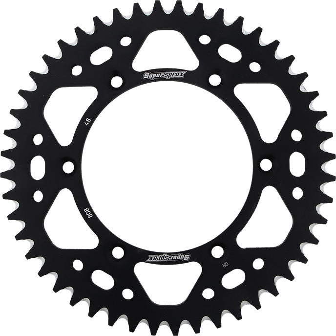 Aluminum Rear Sprocket 48T - Black - For 80-16 Kawasaki Suzuki - Click Image to Close