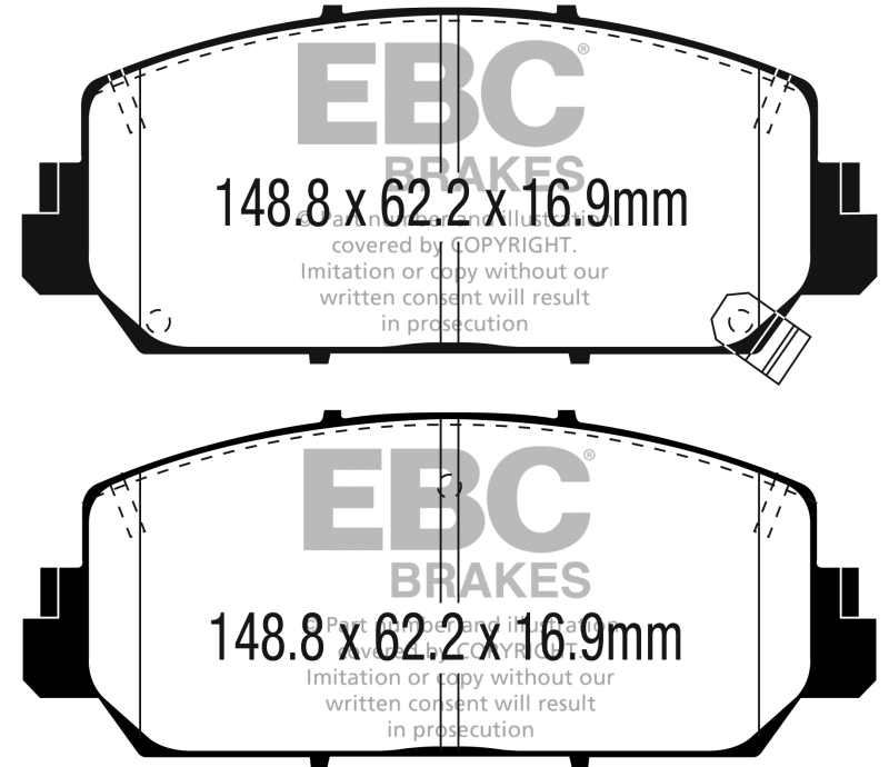 Redstuff Front Brake Pads - For 16+ Acura ILX 2.4 - Click Image to Close