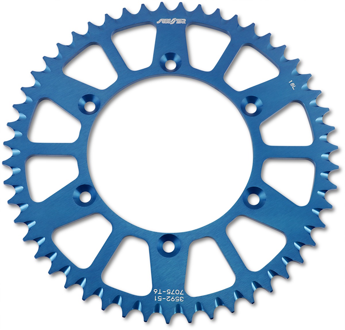 Works Triplestar Aluminum Rear Sprocket 51T Blue - Click Image to Close